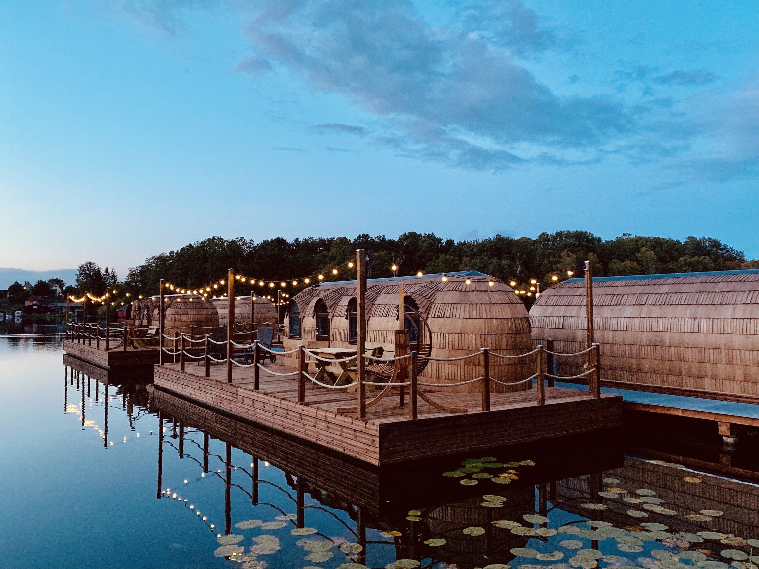 Cabins on a lake in Germany